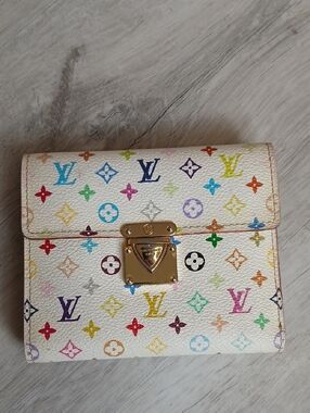 Louis Vuitton X Takashi Murakami Vintage KOALA WALLET In White Multicolor